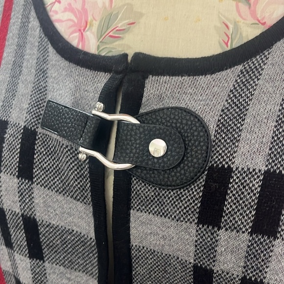 Anne Klein Long Plaid Cardigan Coat Jacket - Picture 4 of 12